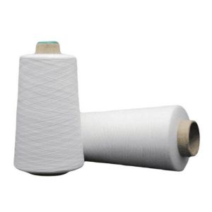 100% Polyester Core Spun Yarn 30S AA Grade Raw White / Dyed Eco Friendly