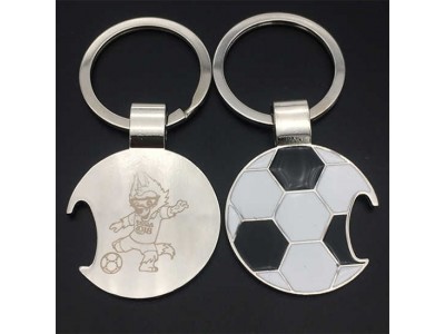 Promotion Football Engrave Keychain Bottle Opener,Die Casting zinc alloy 2D football shape keychain beer bottle opener,