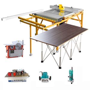 Double Blade Circular Slide Table Saw Woodworking Machinery Wood Panel 220V
