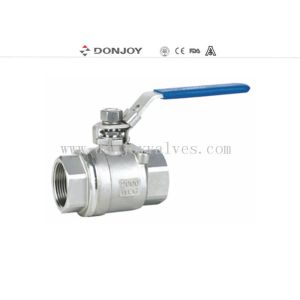 SS304 2 Peice Sanitary Ball Valve With manual plastic handle