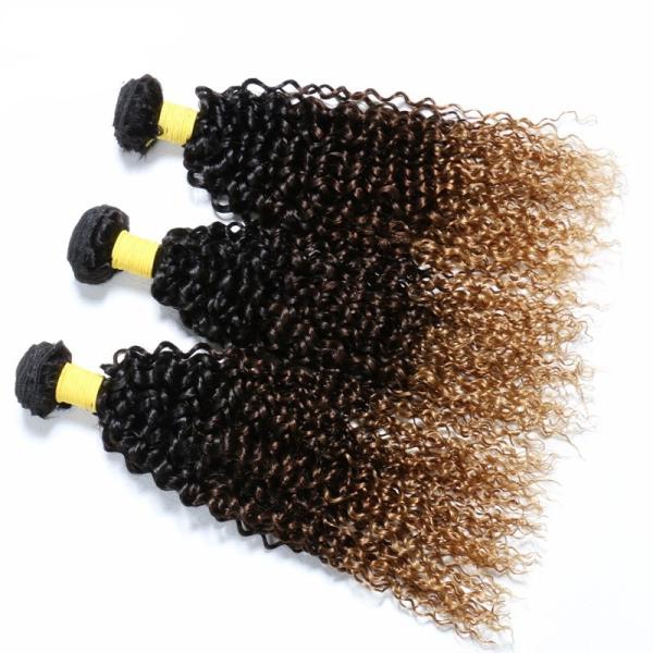 #T1B/4/27 Kinky Curly Remy Human Hair Bundles Sew In Weave Bundles Brazilian Bundle Deals