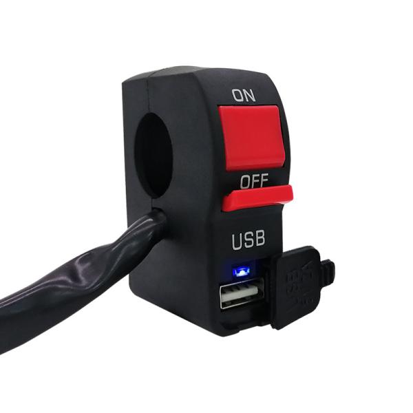 Buy 12V Motorcycle Handlebar Usb Charger Socket With ON OFF Switch at wholesale prices