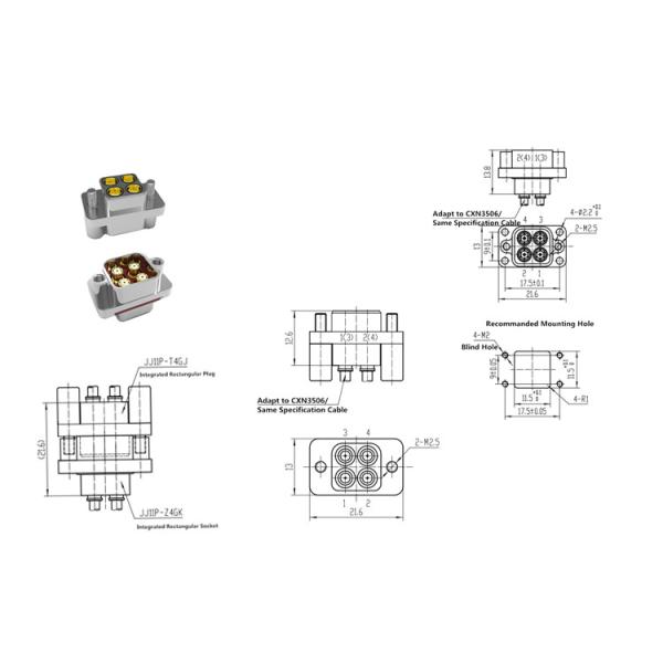 SMA/SMP RF Integrated Hermetically Sealed Connectors For Cable CXN3506
