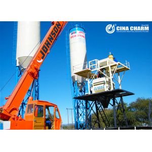 Stationary HZS60 60m3/H Concrete Mixing Plant Equipment 4100mm Discharging