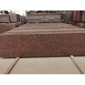Honed Maple Leaf Red Granite Stone Tiles In Countertops