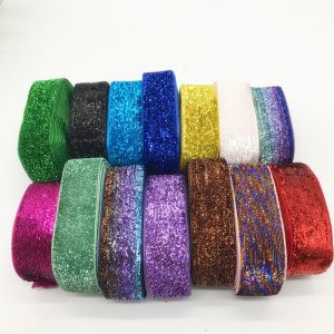 Factory Sell Elastic Glitter Velvet Ribbon Wholesale Gift Ribbon