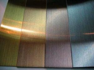Buy Copper Hair Line Stainless Steel Sheet Mirror 0.3-6MM Thickness Cold Rolled at wholesale prices