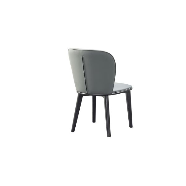 Nordic Modern Simple Solid Wood Dining Chair with Leather Seat Backrest for Home