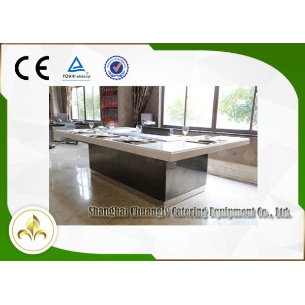 Mysterious Light Teppanyaki Hibachi Grill Table Customized 8 Seats Capacity
