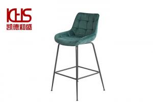 Quality 150kg Farmhouse Counter Height Bar Stools Velvet Upholstered Kitchen Bar Stool Chair for sale