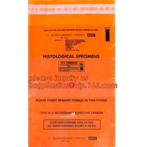 Biodegradable Biohazard Specimen Bag, Biohazard Specimen Transport Bag, Medical