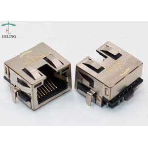 Thru - Hole R / A Shielded PCB RJ45 Jack Ethernet Connector With EMI tabs
