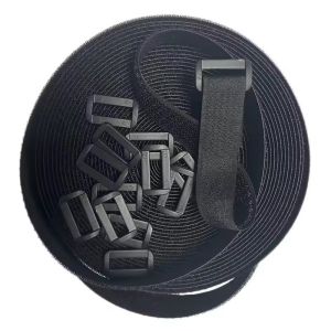 Customized Black Nylon Hook Loop Band Self Adhesive Velcro Straps