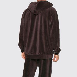 Custom Logo Velour Fabric Hoodie with 430grams and 370grams Fabric Weight for