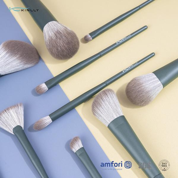 Nylon Hair BSCI Aluminum Ferrule Cosmetic Brush Set 10pcs