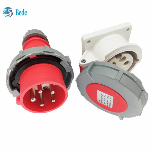 Waterproof IP67 Industrial Plug Sockets 5Pins 3P+N+E 16Amp and 32Amp Panel