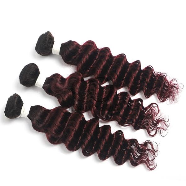 #T1B/99J Deep Wave Remy Human Hair Bundles Sew In Weave Bundles Brazilian Bundle Deals
