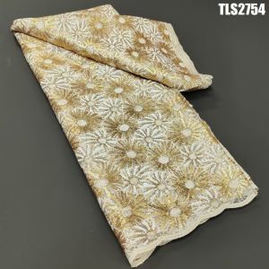 Stunning Lilac Sequins Lace Fabric for French Embroidery Wedding Dress and