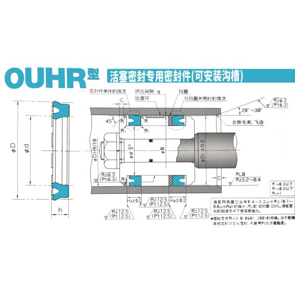 OUHR Piston Seal Cylinder Shaft Seals