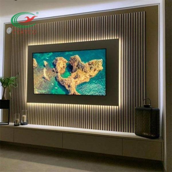 Wall Mounted Veneer Acoustic Wooden Slat Panel 21mm Thickness
