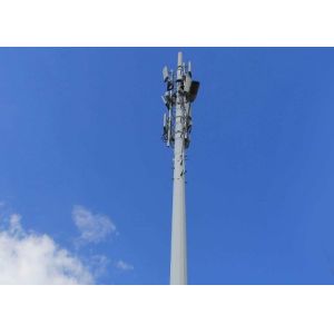 Q235B / Q345B 45m Monopole Antenna Tower Heavy With 4.8S / 6.8S / 8.8S Bolt