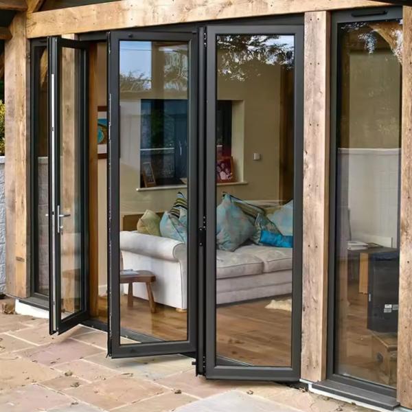 Buy Eco Friendly Aluminum Folding Door with Reinforced Frame and Weather Resistant Design at wholesale prices