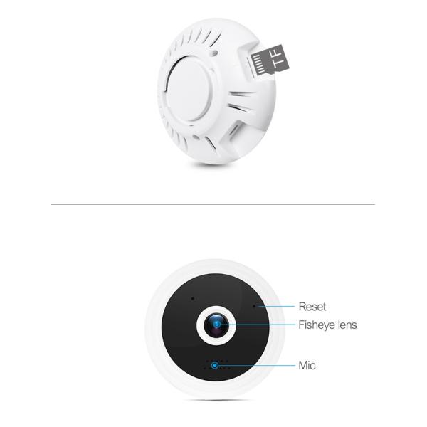 Indoor Wifi Dome Mini Fisheye Ip Camera Hidden Spy Built In Speaker