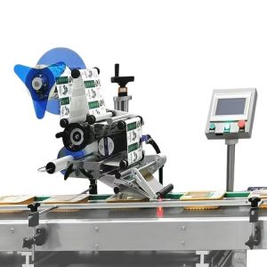 Automatic plane label machines double vegetable cling film labeling machine