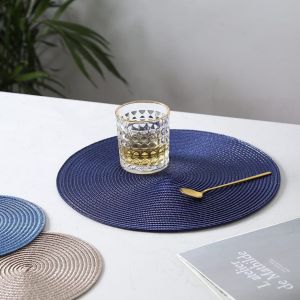Round Washable PVC Dining Table Place Mats Diameter 38cm or Customized Size