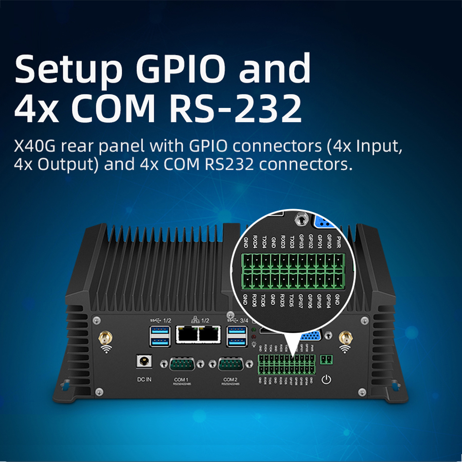 Fanless Industrial PC with All Aluminum Alloy Casing Multiple OS Support and