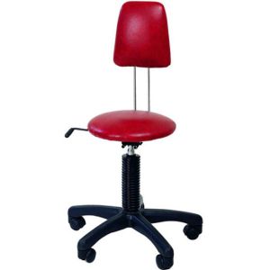Portable Red Salon Rolling Chair Adjustable With Backrest , Rubber Star Base