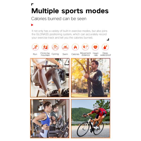 Multifunction Sport Music ECG Smart Watch IP67 Waterproof 1.28 Inch