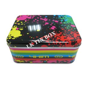 Metal Christmas Rectangular Tin Box Packaging With Pvc Window