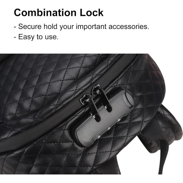 Large Capacity Black PU Waterproof Custom Travel Smell Proof Bag For Men with Lock