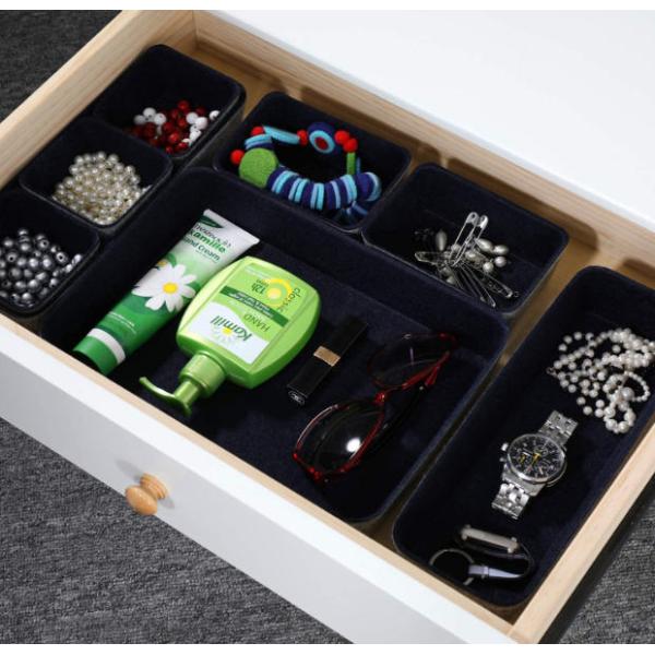 Navy 10.6x7.5x1.8 Felt Storage Boxes For Drawers