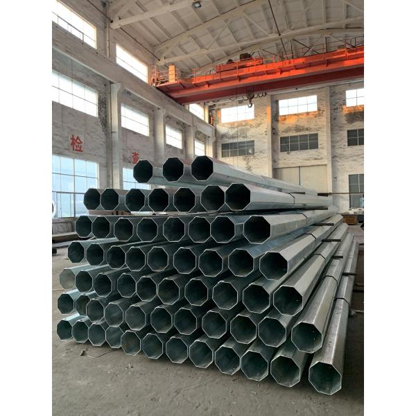10.5m High Q345 Hot Dip Electrical Power Pole Galvanized Octagonal Steel Black Paint Coating