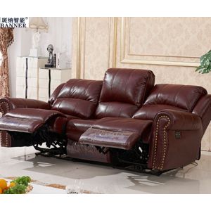 BN American Style Functional Sofa with Full Coverage Embossed Leather Function