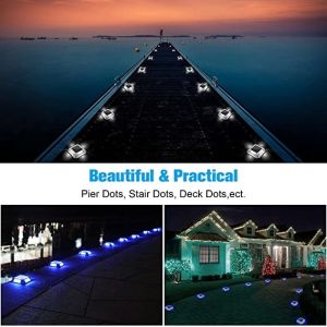 Solar Dock Lights Driveway Deck Lights Outdoor Marine Lights Solar Powered IP68