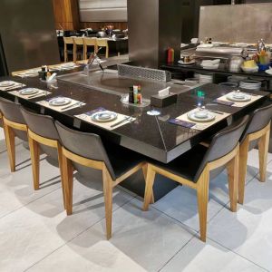 Quality Stainless Steel Teppanyaki Grill Table 2400x850x800mm 8kW for sale