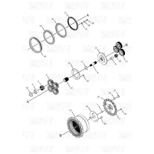 165-5864 High Durability E311C Excavator Travel 1 Stage Sun Gear Precision Maintenance and Gear Oil for Optimal Performance