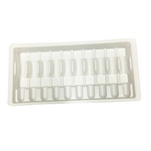Transparent 0.55mm Thick Plastic Blister Packaging 10ml Vial Holder Tray