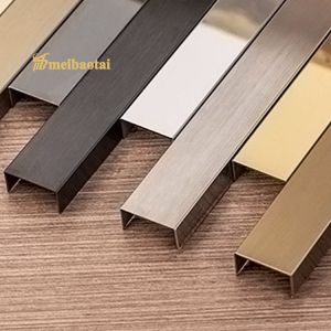 7c PVC Stainless Steel Floor Transition Strip U Edging 0.65mm Thickness