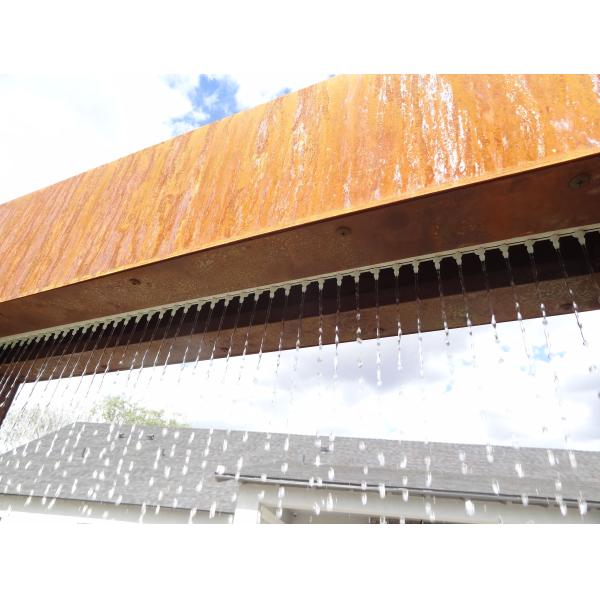 Customized Garden Metal Water Pool With Rain Curtain Corten Steel Garden Water Fountain