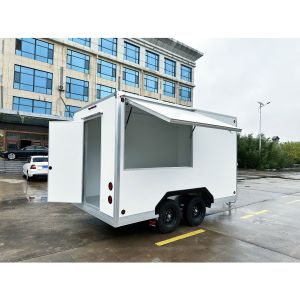 Double Axis Food Mobile Trailer White Food Concession Trailer