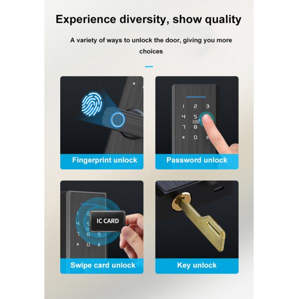 Durable Luxury Fingerprint Handle Door Lock 60mm With Camera