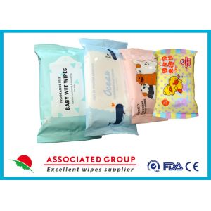 China Colorful Tightness Package Baby Wet Tissue 20 *16cm Sheet Size Alcohol Free on sale