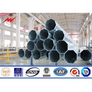 Quality 1250 Dan 17M 8 Sides Electrical Power Pole 4mm Thickness Direct Burial ASTM A123 Galvanization Standard for sale