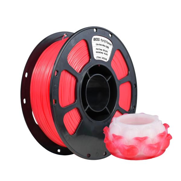 iBOSS Temperature Color Change 1.75mm Red To White PLA+ Filament 3D Printer State Coiled Industry