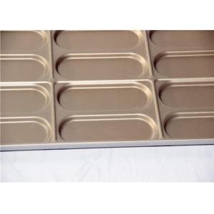 654x535x38mm PTFE Golden Hot Dog Bun Baking Pan