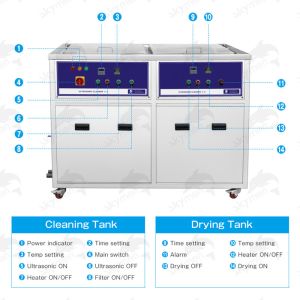 Double Tanks 99L 1500W*2 Industrial Ultrasonic Cleaner